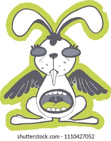 vector stylized illustration of a rabbit.