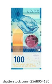 Vector stylized image of 100 Swiss francs paper bill