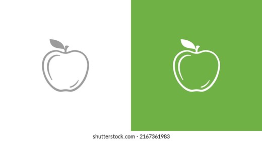 vector stylized image of apple, graphic symbol