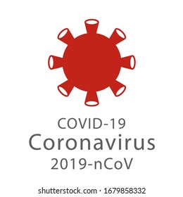 Vector stylized image of a coronavirus molecule under the microscope on a white background. Icon, banner, logo of a dangerous Chinese microbe from Wuhan. Picture 2019-ncov infection. Stop coronavirus.