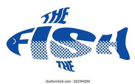 vector stylized image of the logo in the form of fish of letters