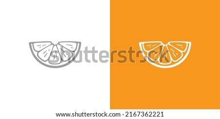 vector stylized image of orange, graphic symbol