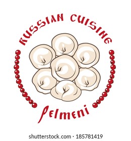 Vector stylized image of ravioli. Russian cuisine