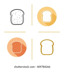 Vector stylized image of a slice of bread to toast for Breakfast and sandwiches. A set of toast.