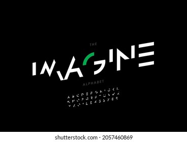 Vector of stylized imagine alphabet and font
