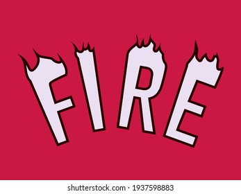 Vektorstilisierte Einschreibefeuer in Form eines Aufklebers oder Drucks