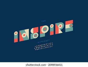 Vector of stylized inspire alphabet and font