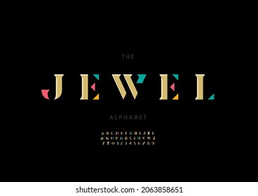 Vector Of Stylized Jewel Alphabet And Font