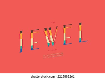 Vector Of Stylized Jewel Alphabet And Font