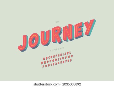 Vector of stylized journey alphabet and font