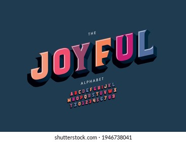 Vector of stylized joyful alphabet and font