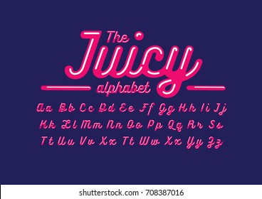 Vector Of Stylized Juicy Font And Alphabet