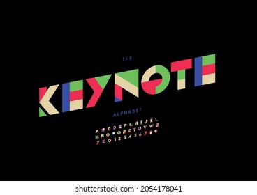 Vector of stylized keynote alphabet and font