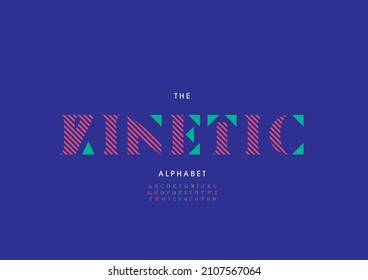 Vector of stylized kinetic alphabet and font