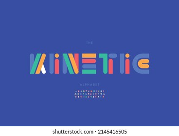 Vector of stylized kinetic alphabet and font