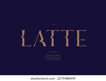 Vector of stylized latte alphabet and font