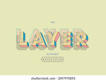 Vector of stylized layer alphabet and font