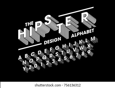 Vector Of Stylized Layered Font And Alphabet