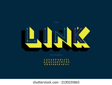 Vector of stylized link alphabet and font