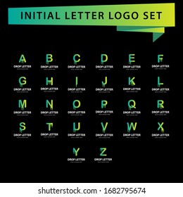 Vector of stylized liquid font and alphabet logo
