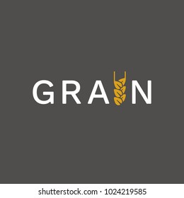 Vector stylized logotype of wheat spikelet