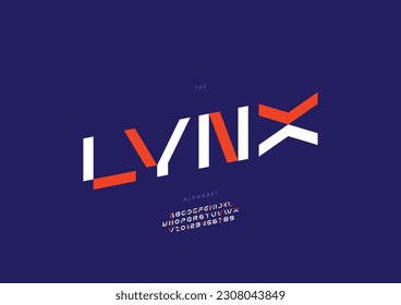 Vector of stylized lynx font and alphabet