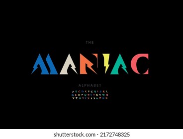 Vector Of Stylized Maniac Alphabet And Font