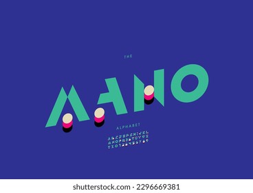 Vector of stylized mano font and alphabet