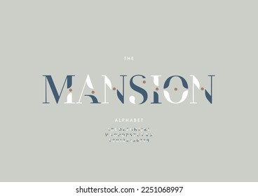 Vector of stylized mansion alphabet and font