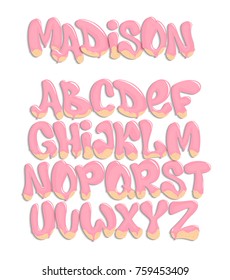 Vector of stylized melted font and alphabet , liquid font style