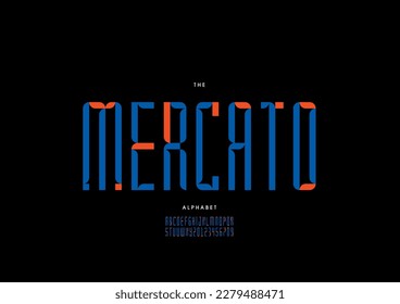 Vector of stylized mercato alphabet and font