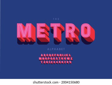 Vector del alfabeto y fuente del metro estilizado
