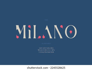 Vector of stylized milano alphabet and font