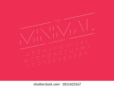Vector of stylized minimal font alphabet