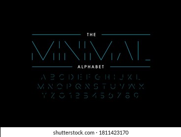Vector of stylized minimal font alphabet