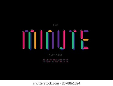 Vector of stylized minute alphabet and font