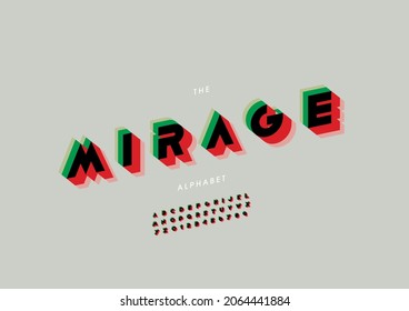 Vector of stylized mirage alphabet and font
