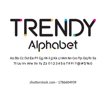 Vector of stylized modern alphabet design