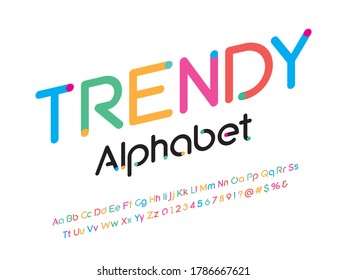 Vector of stylized modern alphabet design