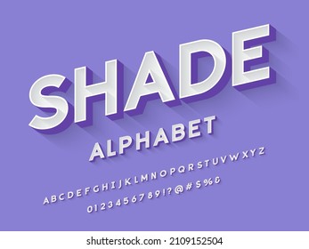 Vector de diseño de alfabeto moderno estilizado con mayúsculas, números y símbolos