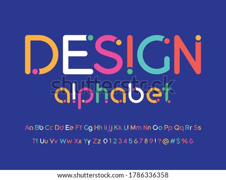 Vector of stylized modern alphabet design