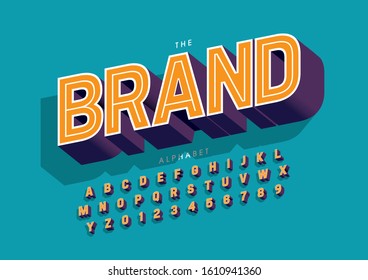 Vector of stylized modern alphabet font