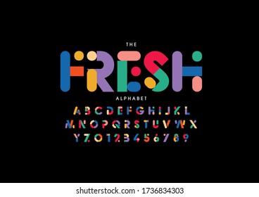 Vector stylized modern alphabet font.