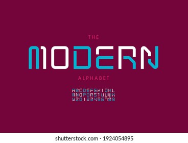 Vector of stylized modern alphabet and font