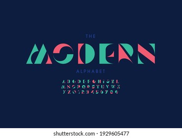 Vector of stylized modern alphabet and font