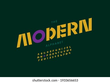 Vector of stylized modern alphabet and font