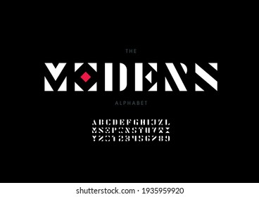 Vector of stylized modern alphabet and font