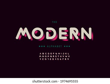 Vector of stylized modern alphabet and font
