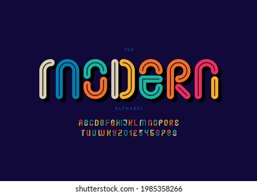 Vektorgrafik des stylisierten modernen Alphabets und der Schriftart