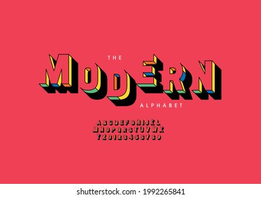 Vector of stylized modern alphabet and font